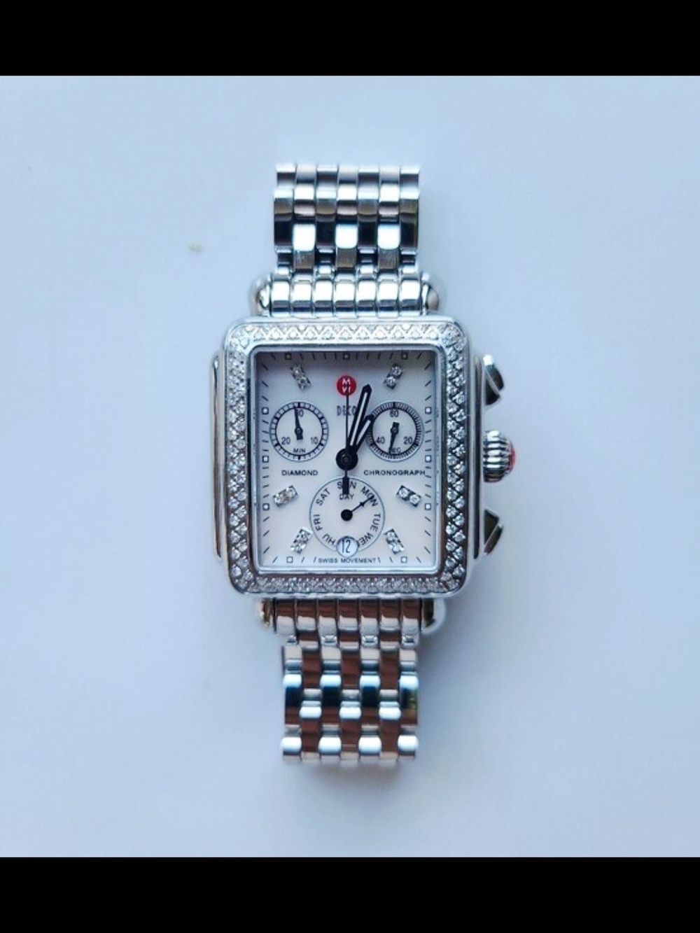 MICHELE Deco White Watch
